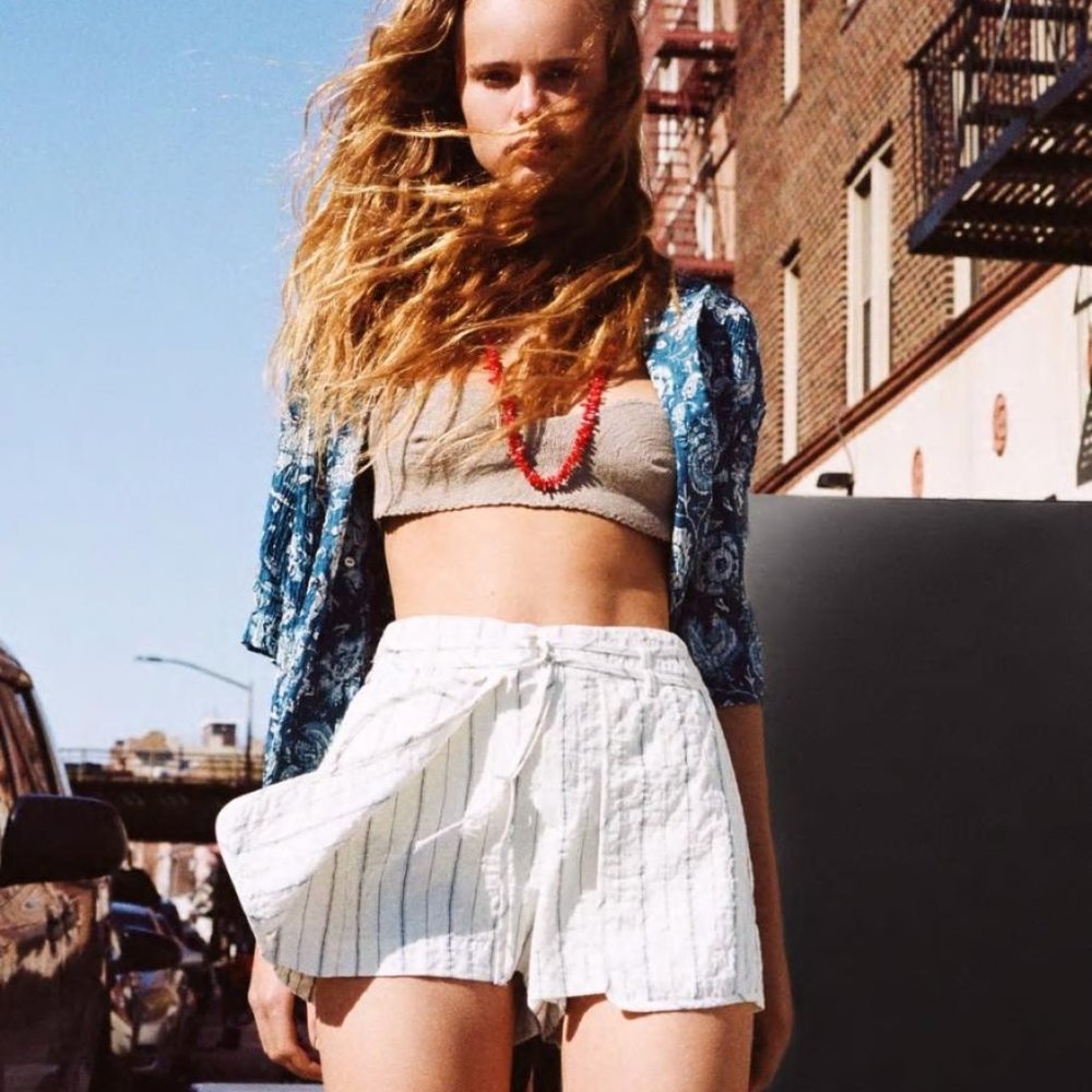 Beachy Zara stripped rustic shorts